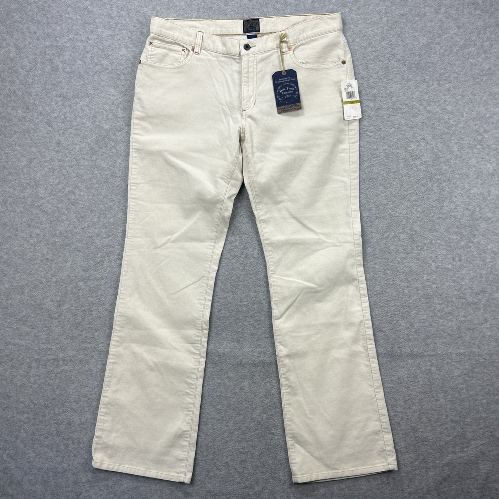 Polo Jeans Company Corduroy Pants Womens 14 34x32 Cream Cords Wide Leg RL67 NEW